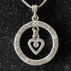 Retired Brighton Heart Dangle Medallion 16" Necklace